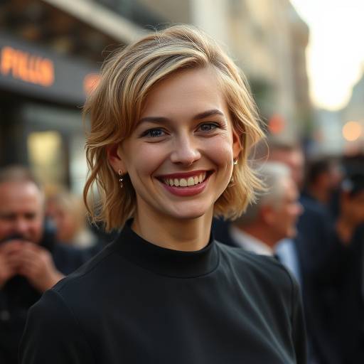 Portrait de Léa Seydoux souriant lors d'une première de film à Paris